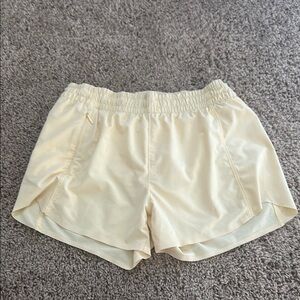 Athleta Light Yellow Athletic Shorts Lightweight Elastic Waist